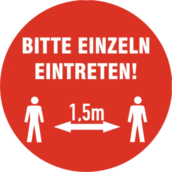 Bitte einzeln eintreten als Aufkleber